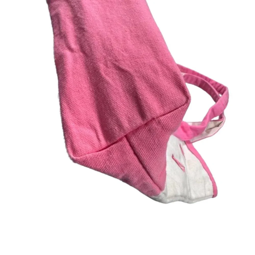 Pink Sailboat Canvas Preppy Beach Resort Cruise Vacation Tote Bag 15 x 11 x 3 - Picture 13 of 15